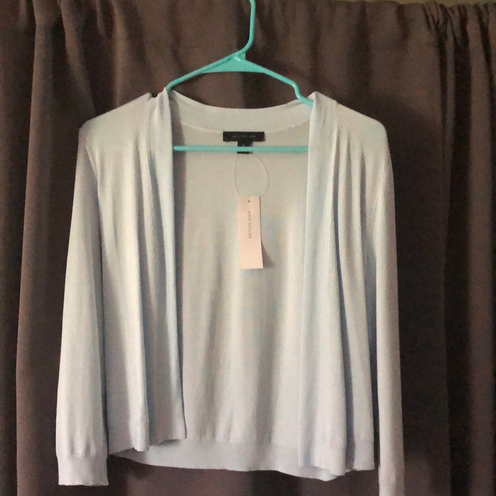 New light blue Ann Taylor Cardigan.